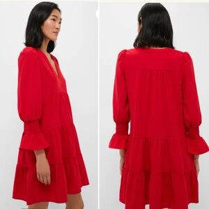 Pomander Place Tuckernut Kenzo Red Crepe Dress Size Medium